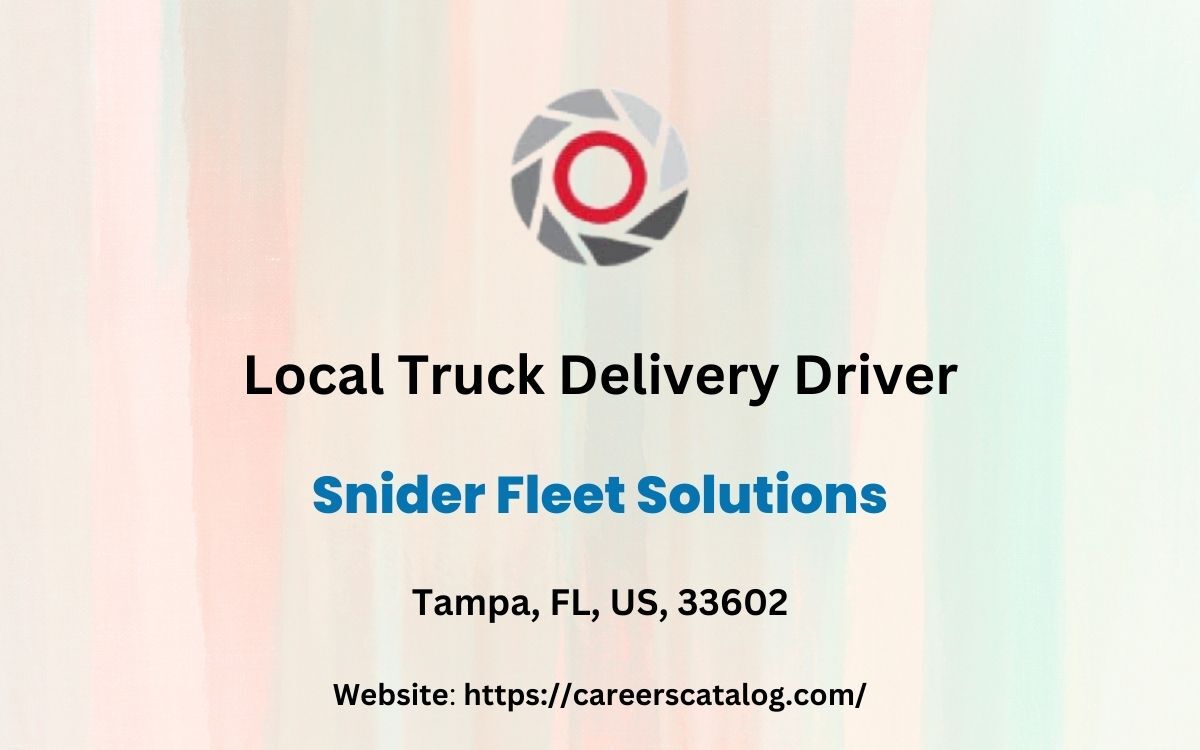 Local Truck Delivery Driver Role open at Snider Fleet Solutions in ...